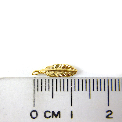 銅鍍霧金色單孔葉子-10mm